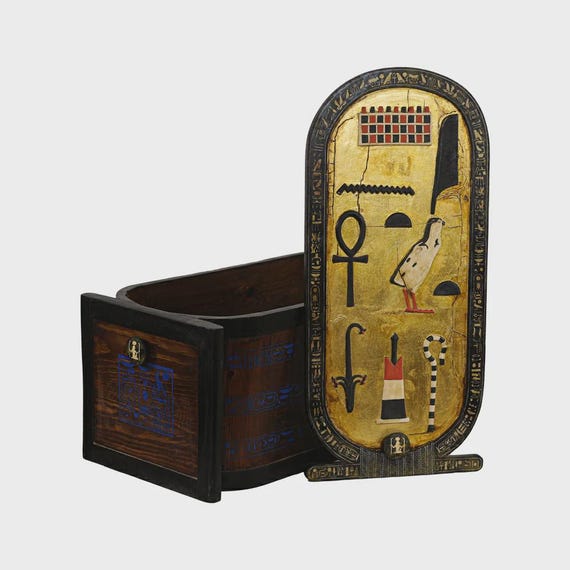 Tutankhamun Cartouche Jewelry Box: Handmade Egyptian Museum