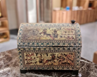King Tut Hunting Chest: Egyptian Museum Reproduction (Small Size)