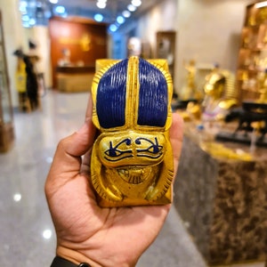 Egyptian COBALT BLUE SCARAB (Large Size), Museum Duplication with Certificate