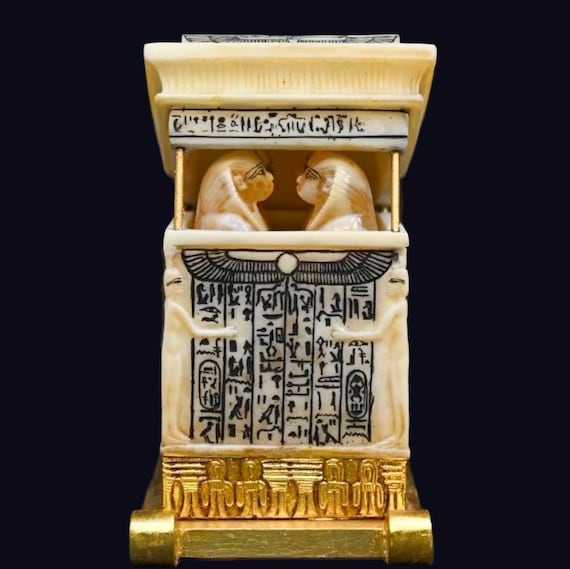 ツタンカーメン王のカノプス箱：証明書付きエジプト古代遺物のレプリカ