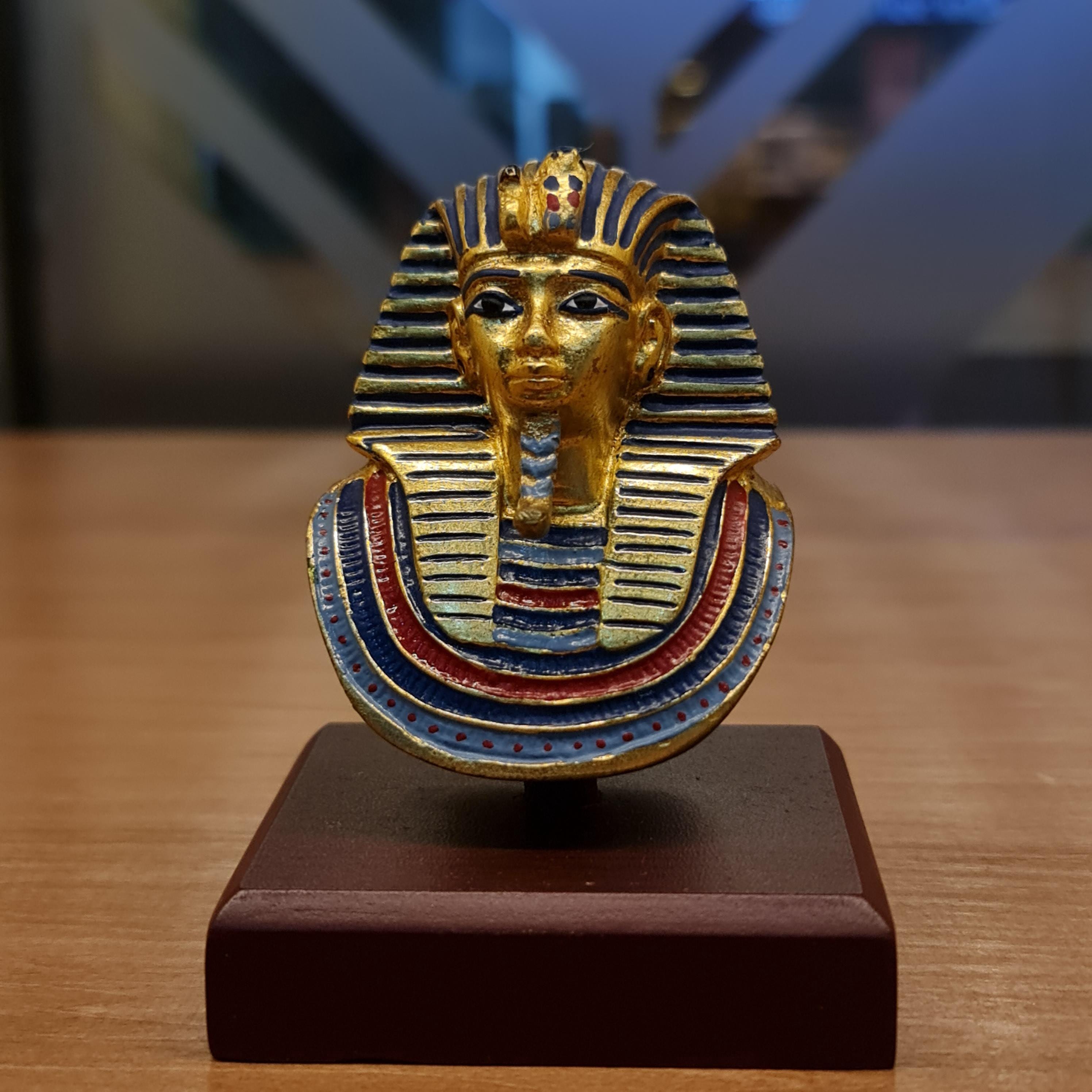 ツタンカーメン マスク 彫刻 約30cm ツタンカーメンマスクのレプリカ：証明書付き小型エジプト装飾品