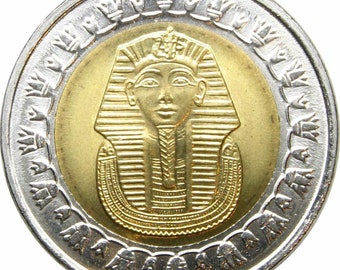 Tutankhamun Mask Coin: Egyptian Bimetal Currency (25.1mm)