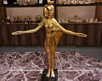 Golden Goddess Selket With Scorpion, Handcrafted Replica, Egyptology, Museum Reproduction with Certificate