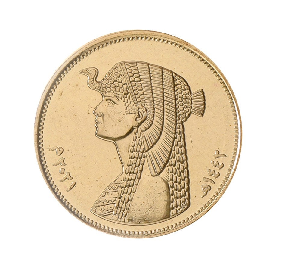 Egypt 50 Piastres / QIRSH Coin . Cleopatra. Queen of the Nile. Egyptian Coin. Birthday Gift.