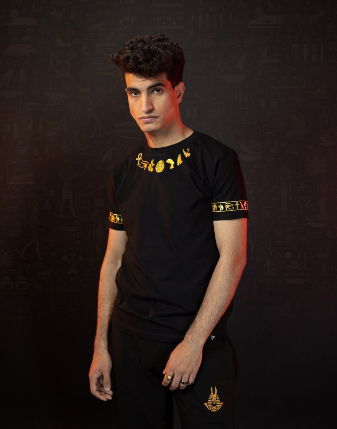 SLIM FIT ROUND NECK T-SHIRT - BLACK MY FAIR PHARAOH