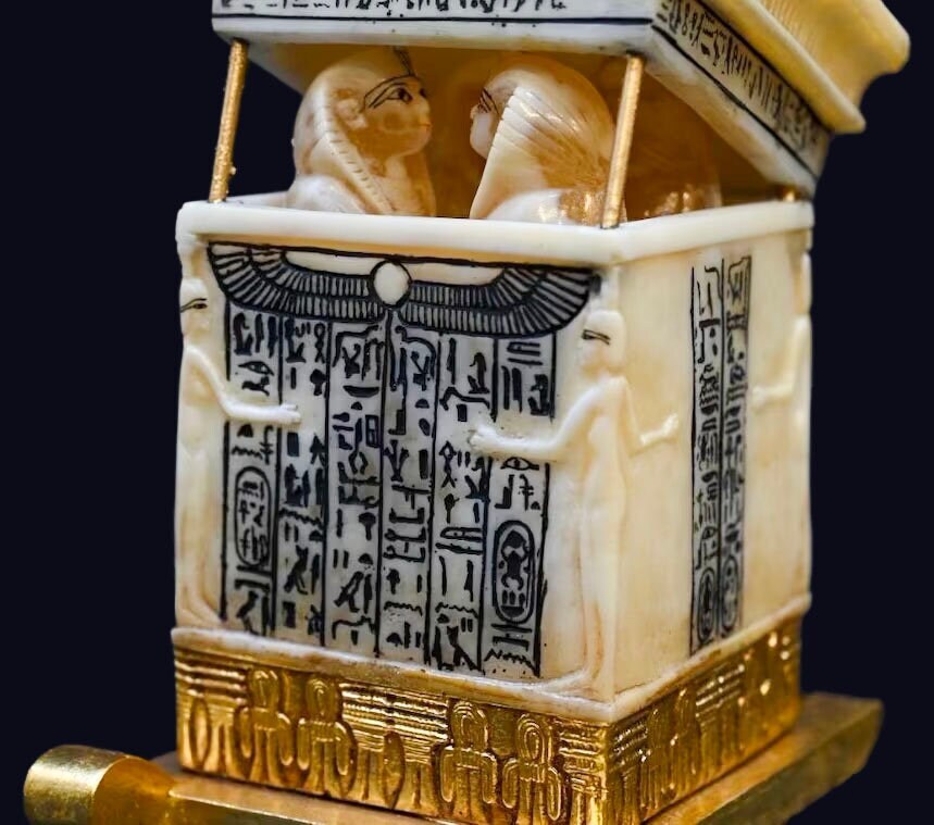ツタンカーメン王のカノプス箱：証明書付きエジプト古代遺物のレプリカ