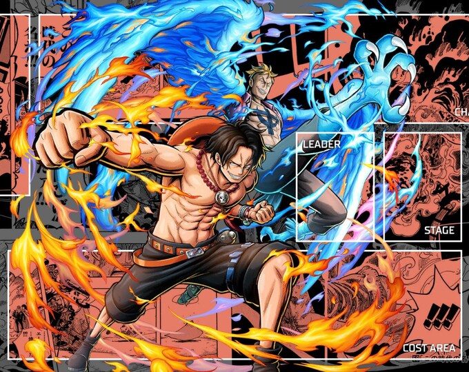 One Piece Ace & Marco Playmat/mousepad for TCG MTG CCG 60x35cm Etsy