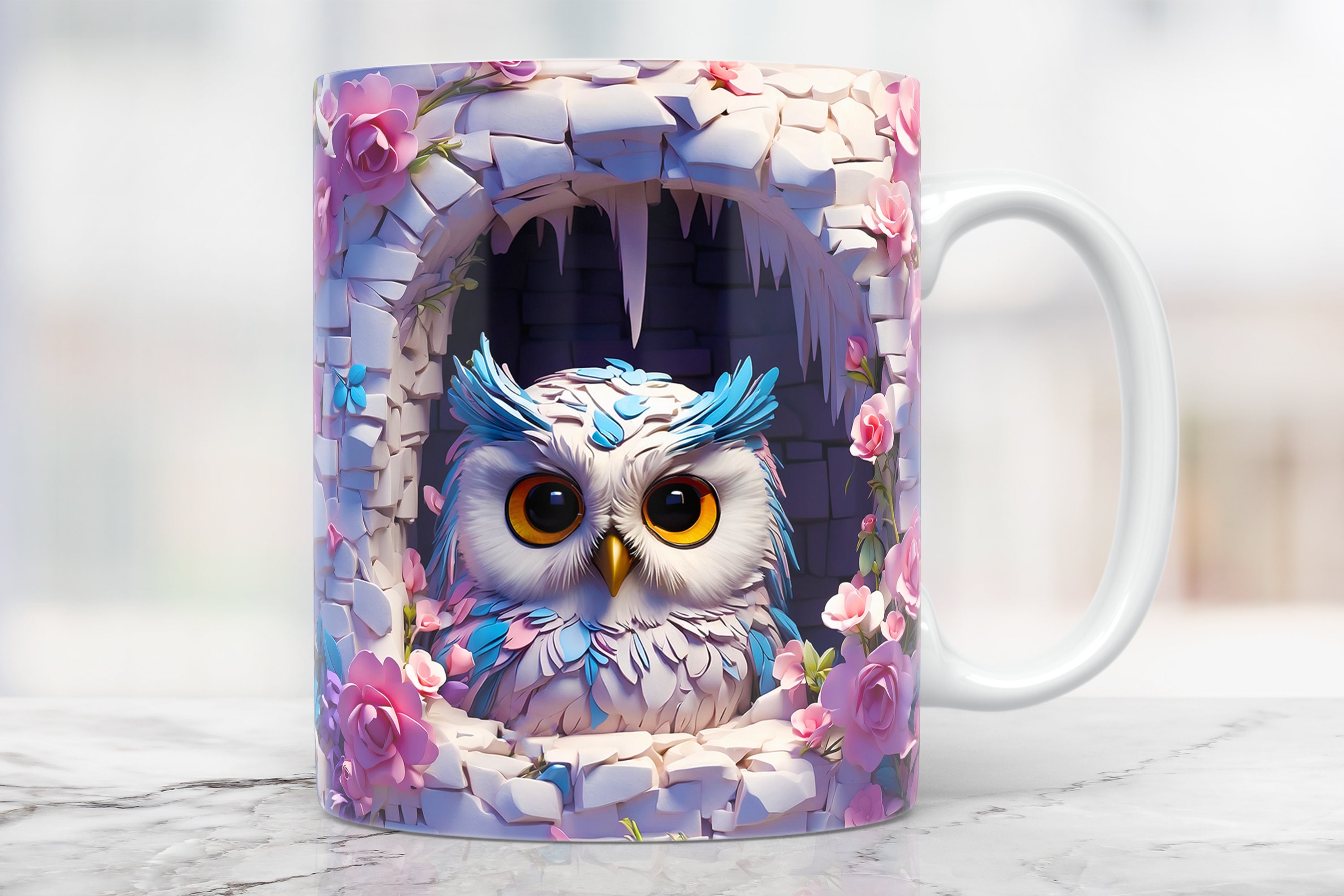 Owl Coffee Tumbler Insulated Travel Cup With Lid 20oz Cute Owl Things For  Owl Lovers Floral Flower Animal Print Mug Birthday Present For Teen Girls  Stainless Steel Tumblers 