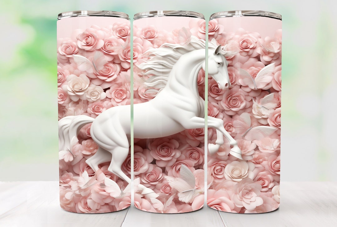 3D Horse Tumbler Wrap Design 20 Oz Skinny Sublimation Tumbler Png 3D ...