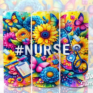 Seamless Nurse Tumbler Wrap, 20oz Skinny Tumbler Sublimation Design, Nurse Sublimation Tumbler Png, Tumbler Digital Download For Nurses