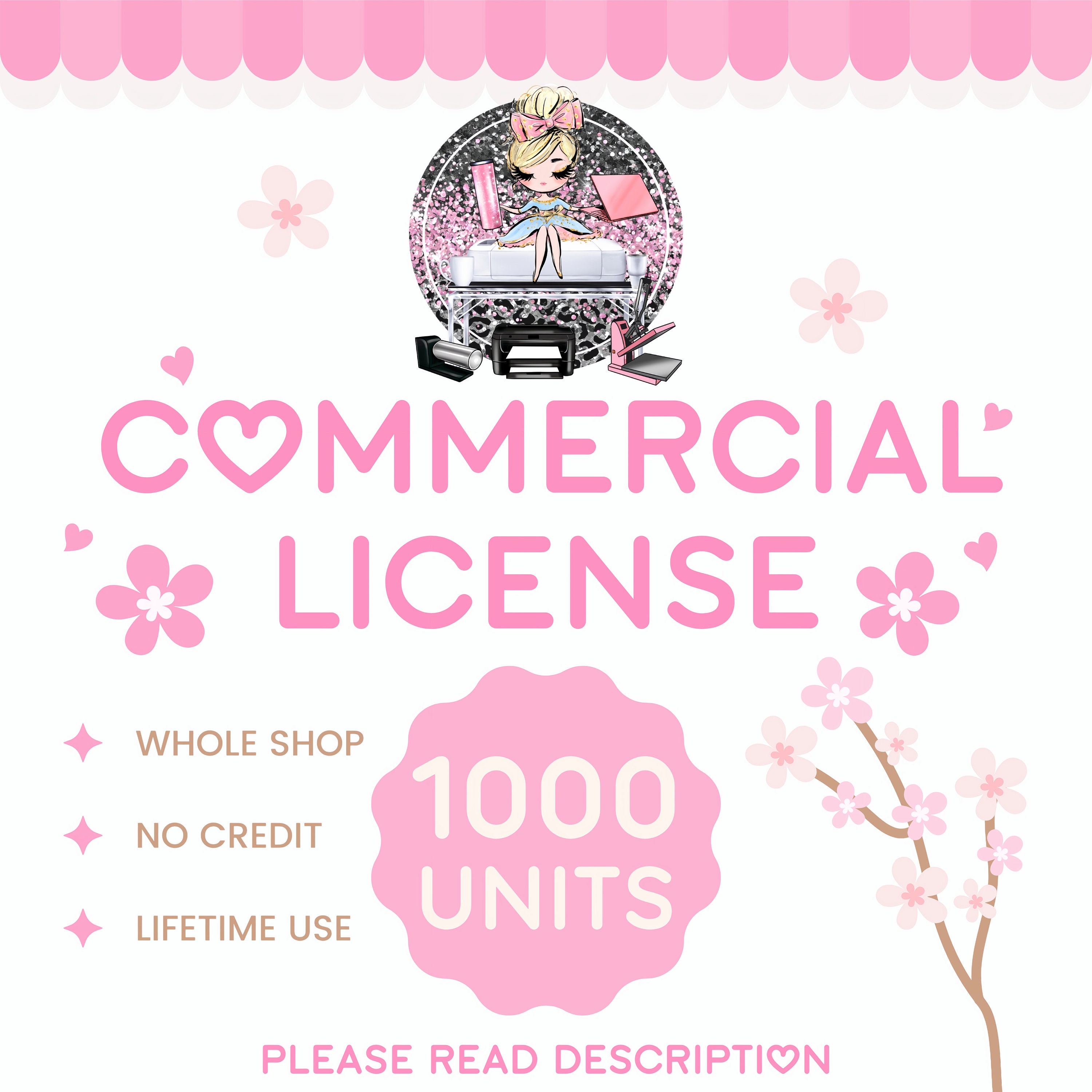 Commercial License Whole Shop, Commercial License All Designs/File Types, JosieTumblers Commercial License