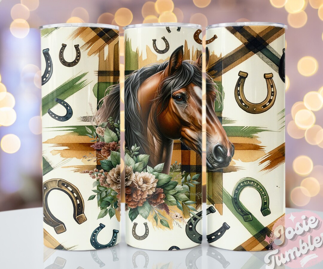Seamless Horse Tumbler Wrap, 20oz Skinny Sublimation Tumbler Design ...