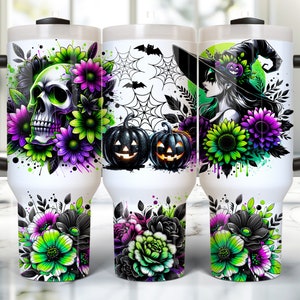 40 Unzen Halloween Tumbler Wrap, 40 Unzen Sublimationsdesign Download, Halloween-Hexe 40 Unzen Tumbler Png, 40 Unzen gruseliger Tumbler Sublimation 40 Unzen Wrap