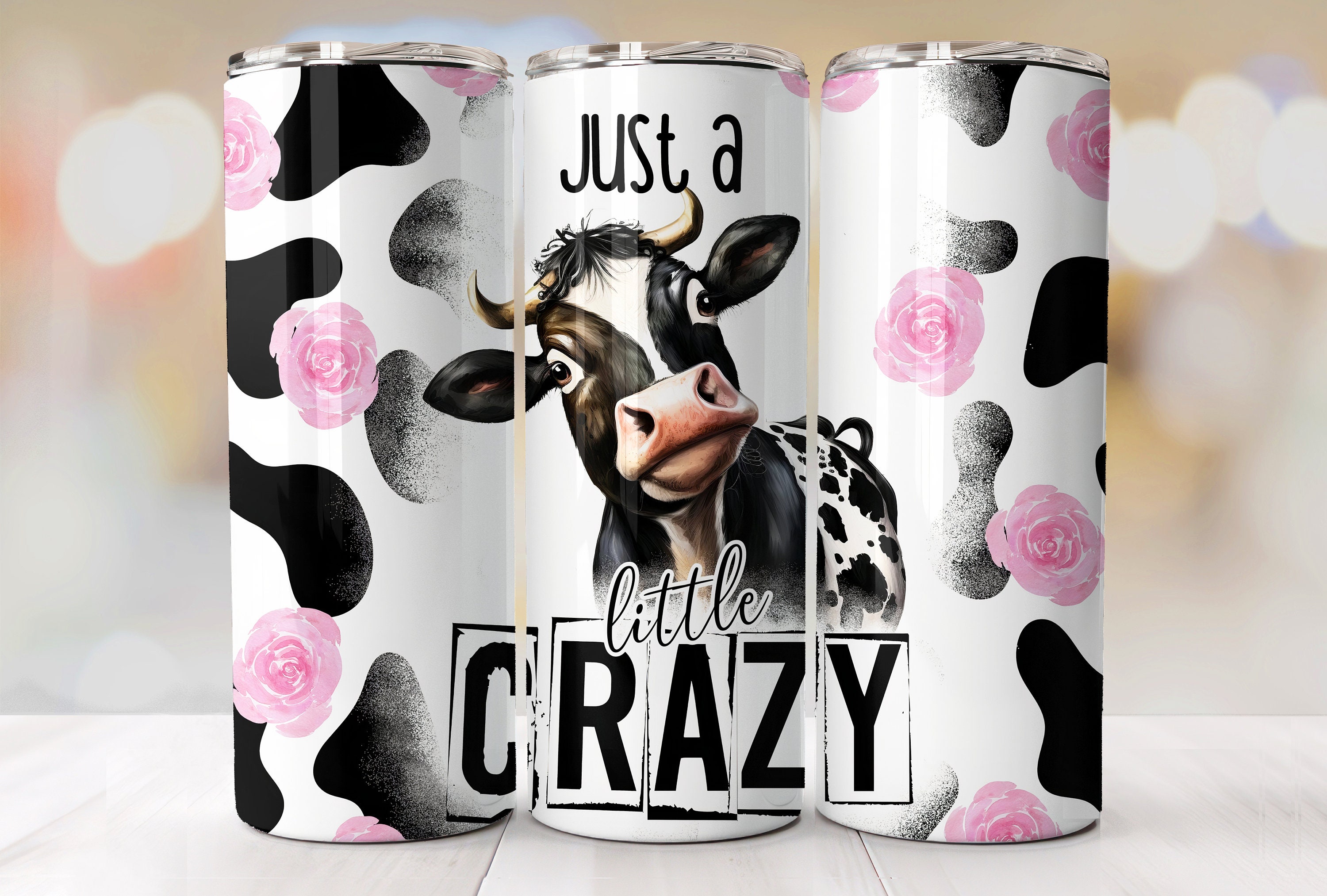 20 oz Skinny Tumbler Sublimation Crazy Cow Neighbor Down Street Design  Digital Download PNG Instant DIGITAL Only rts tumblers Tamara