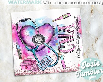 Buy Pastel CNA Nurse 20oz Tumbler Wrap Sublimation Design