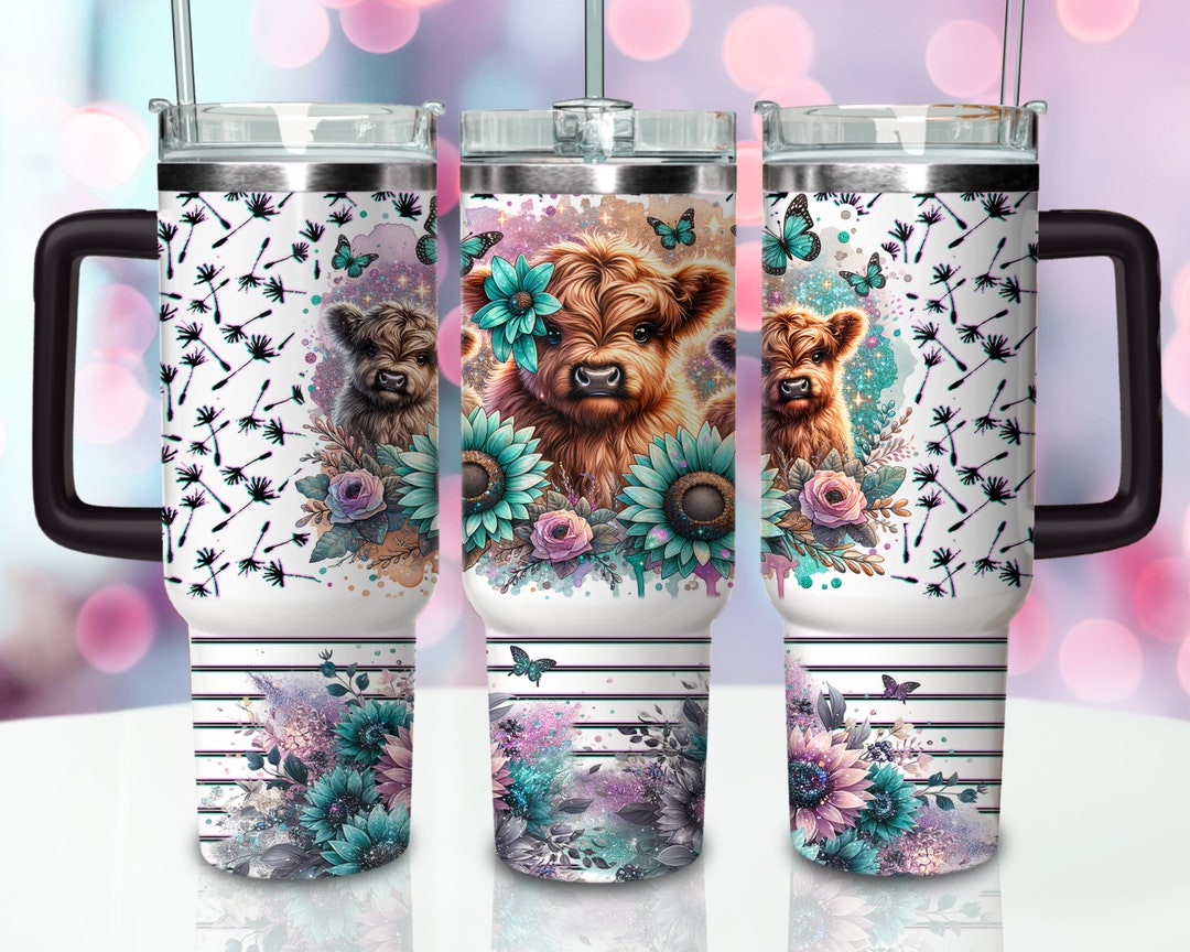 40oz Highland Cow Tumbler Wrap, 40oz Sublimation Design Download ...