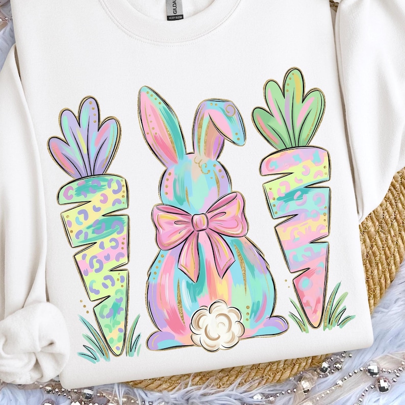Easter Bunny PNG, Easter Png Download, Tee Shirt Sublimation PNG, Easter Shirt Png, Png For Tshirt, Coquette Easter T-shirt Designs image 2