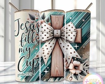 Kokette christliche Tumbler Wrap, 20 Unzen Skinny Sublimation Tumbler Design, Kreuz Valentine Sublimation Design Png, religiöse Tumbler Png Wrap