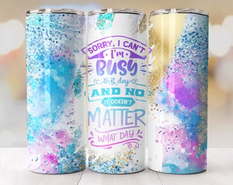 Introvert Tumbler Wrap For A 20oz Skinny Cup, Personality Tumbler Png Sublimation, Introverted Quote Tumbler, Glitter Tumbler Watercolor Png