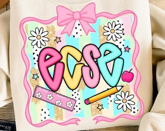 ESCE PNG, Preppy Back To School Png, First Day Of School Shirt Png, Png For Shirts, Coquette Shirt Sublimation, T shirt Download