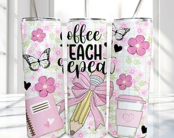 Teacher Tumbler Wrap, 20oz Skinny Sublimation Tumbler Design, For Teacher Appreciation Sublimation Design Png, Teaching Tumbler Png Wrap
