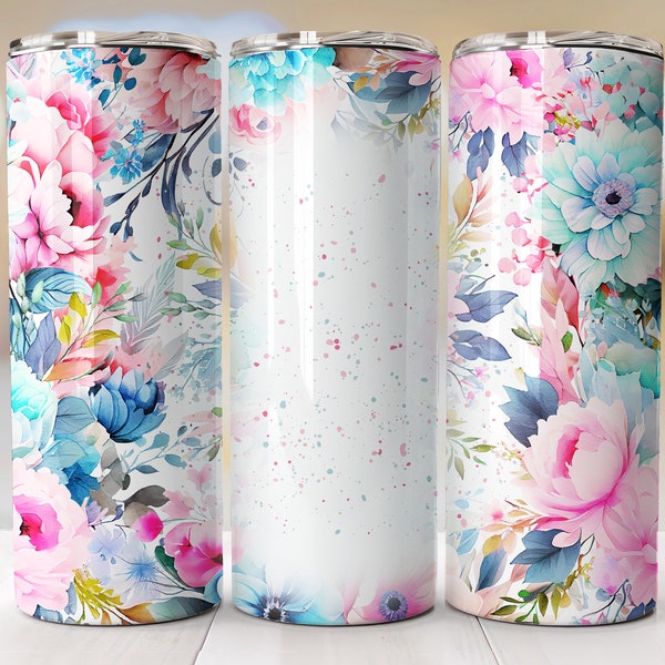 Add Your Name Tumbler, Personalize Tumbler Add Name, Sublimation Designs Floral, Pink Tumbler Design Png, Skinny 20oz Tumbler Cup Flower Png