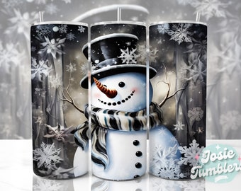 Christmas Tumbler Snowman 20oz Skinny Tumbler Wrap 20 oz Sublimation Tumbler Designs Png Sublimation Downloads Digital Files Holiday Tumbler