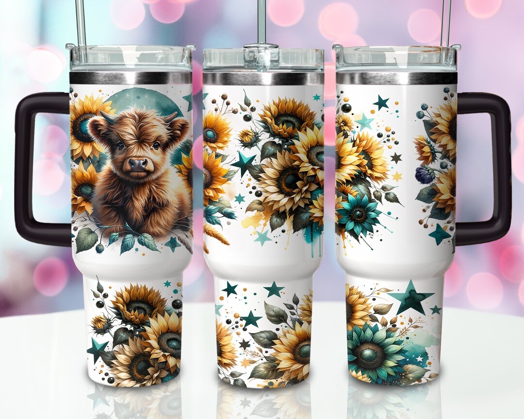 40oz Highland Cow Tumbler Wrap, 40oz Sublimation Design Download ...