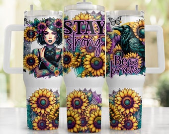 40oz Positive Affirmation Tumbler Wrap, 40oz Sublimation Design Download, Sunflower 40oz Tumbler Png, 40oz Inspirational Tumbler Sublimation