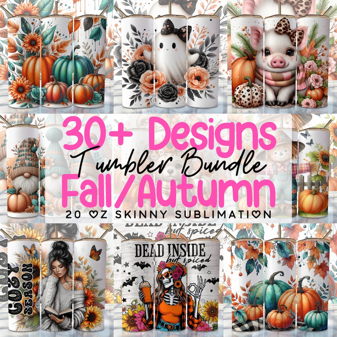 Fall Bundle Png Tumbler Wrap 20 Oz Skinny Sublimation Bundle Tumbler ...
