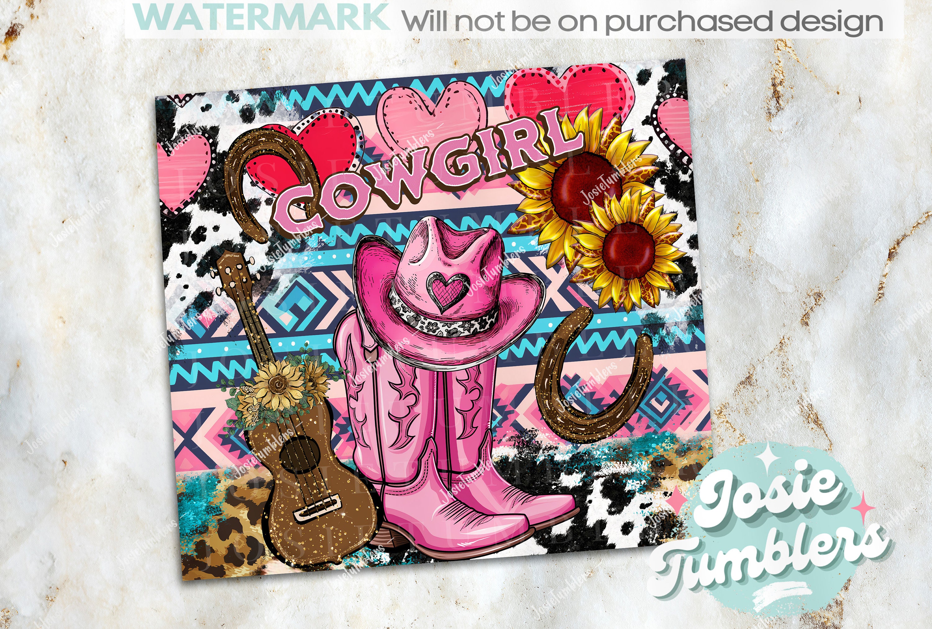 Pink Cowgirl Tumbler Wrap, 20 Oz Skinny Sublimation Tumbler Design ...