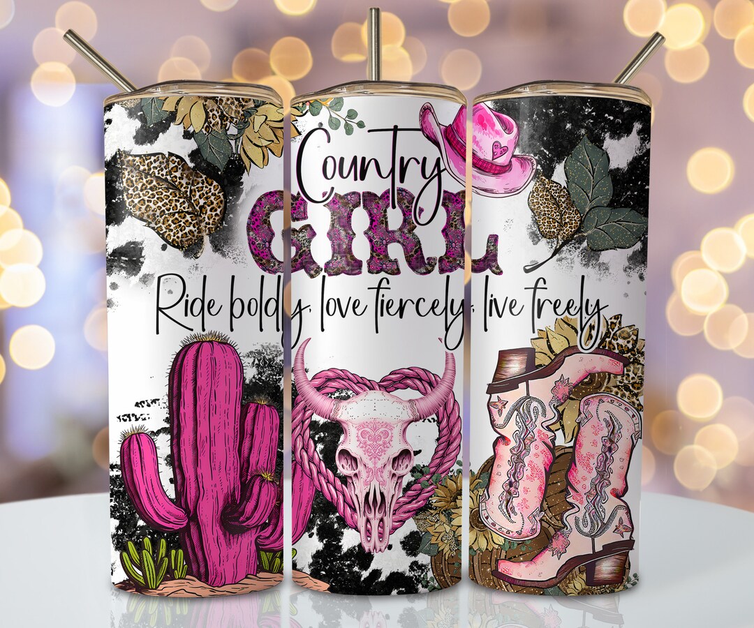 Country Girl Tumbler Wrap, 20 Oz Skinny Sublimation Tumbler Design ...