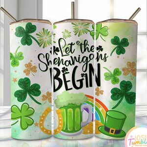 St Patrick&#39;s Day Tumbler Wrap, 20oz Skinny Sublimation Tumbler Design, St Patricks Sublimation Design, St Patrick&#39;s Day Tumbler Png Wrap