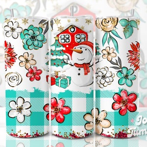 Christmas Snowman Tumbler Wrap, 20 oz Skinny Tumbler Sublimation, Christmas Tumbler Design PNG, Winter Tumbler Png Designs Digital Download