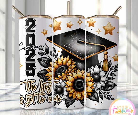 Graduation Tumbler Wrap Design, Senior 2025 Sublimation Wrap Png, 2025 Graduate Tumbler Png Download, 20oz Skinny Sublimation Tumbler Design