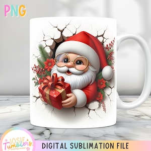 3D Christmas Mug Wrap, Christmas Mug Design Png, 11 oz Mug Wrap And 15 oz Mug Wrap, Winter Coffee Cup Design, Holiday Mug Sublimation Design