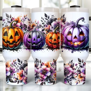40 Unzen Halloween Tumbler Wrap, 40 Unzen Sublimationsdesign-Download, Halloween Kürbis 40 Unzen Tumbler Png, 40 Unzen Wrap Design Tumbler Sublimation Png