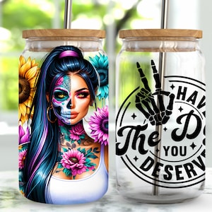 Sarcastic 16 oz Libbey Glass Wrap, Libbey Glass Design Png, 16 Oz Glass Can Wrap Png, Funny Glass Can Sublimation, Digital Download Png