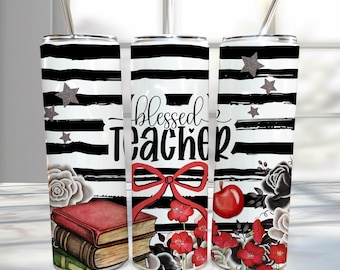 Teacher Tumbler Wrap, 20oz Skinny Sublimation Tumbler Design, For Teacher Appreciation Sublimation Design Png, Teaching Tumbler Png Wrap