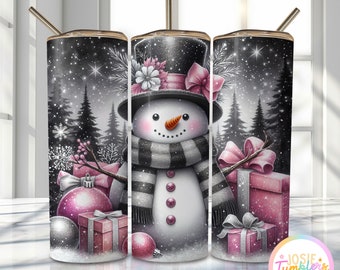 Christmas Snowman Tumbler Wrap, 20oz Skinny Sublimation Tumbler Design, Christmas Sublimation Design Png, Winter Tumbler Png Wrap Downloads