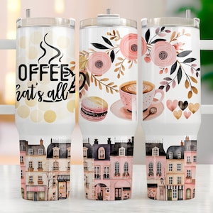 Coffee 40 Oz Tumbler Wrap, 40oz Sublimation Design Download, Seamless 40oz Tumbler Png, Coffee Sublimation Quencher Tumbler Design Png