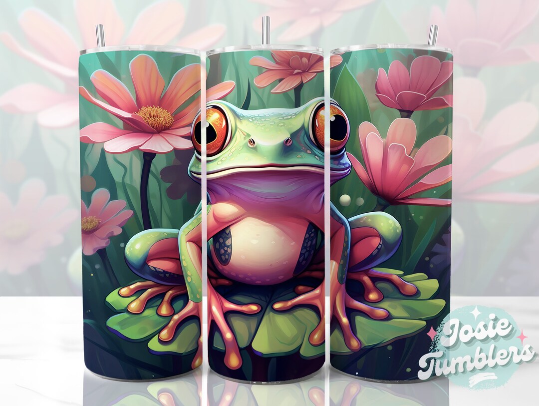 Frog Tumbler Wrap 20oz Skinny Sublimation Designs Animal Tumbler Design ...