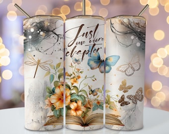 Nur noch ein Kapitel Tumbler Wrap, 20 Unzen Skinny Sublimationsbecher Design, Buchliebhaber Sublimation Design Png, Buchbecher Png Downloads