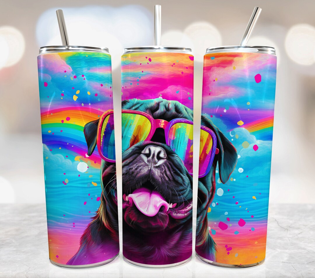 Black Pug Tumbler Wrap, Tumbler Design Dog Mom Gift, Dog Tumbler ...