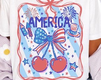 PNG del 4 de julio, coqueta americana, patriótica, camiseta retro del 4 de julio, PNG para camisetas, camiseta femenina de EE. UU., Día de la Independencia