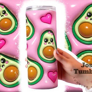 Avocados - Puff Inflated Effect - Tumbler Wrap - Sublimation