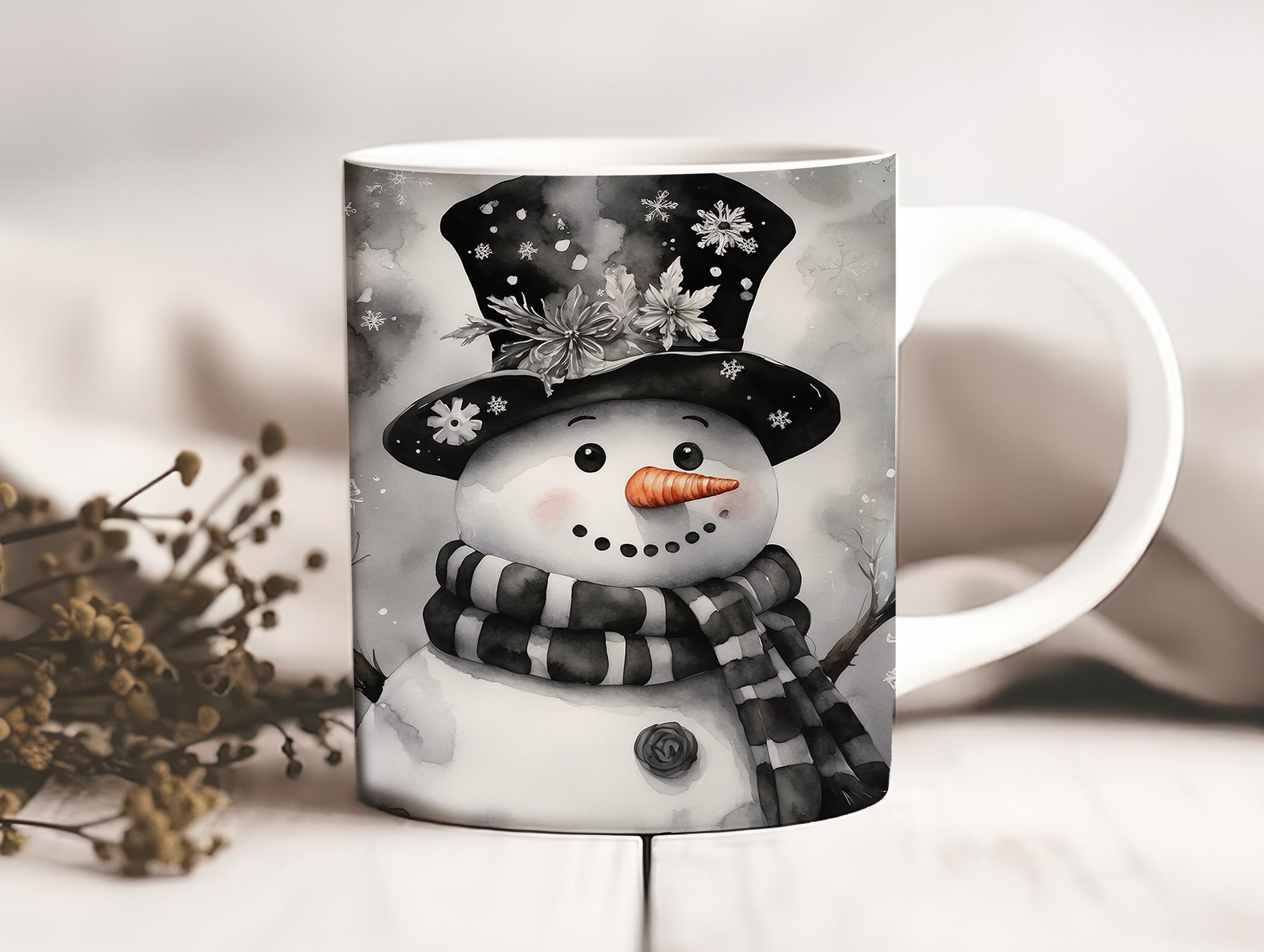 Christmas Snowman Mug Wrap, Christmas Mug Gift Png, 11 Oz Mug Wrap and ...