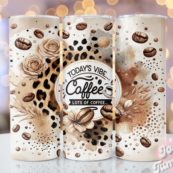 Coffee Tumbler Wrap Sublimation, 20oz Skinny Tumbler Wrap, Coffee Sublimation Wrap For Tumbler Png Wrap, Watercolor Tumbler Download Png