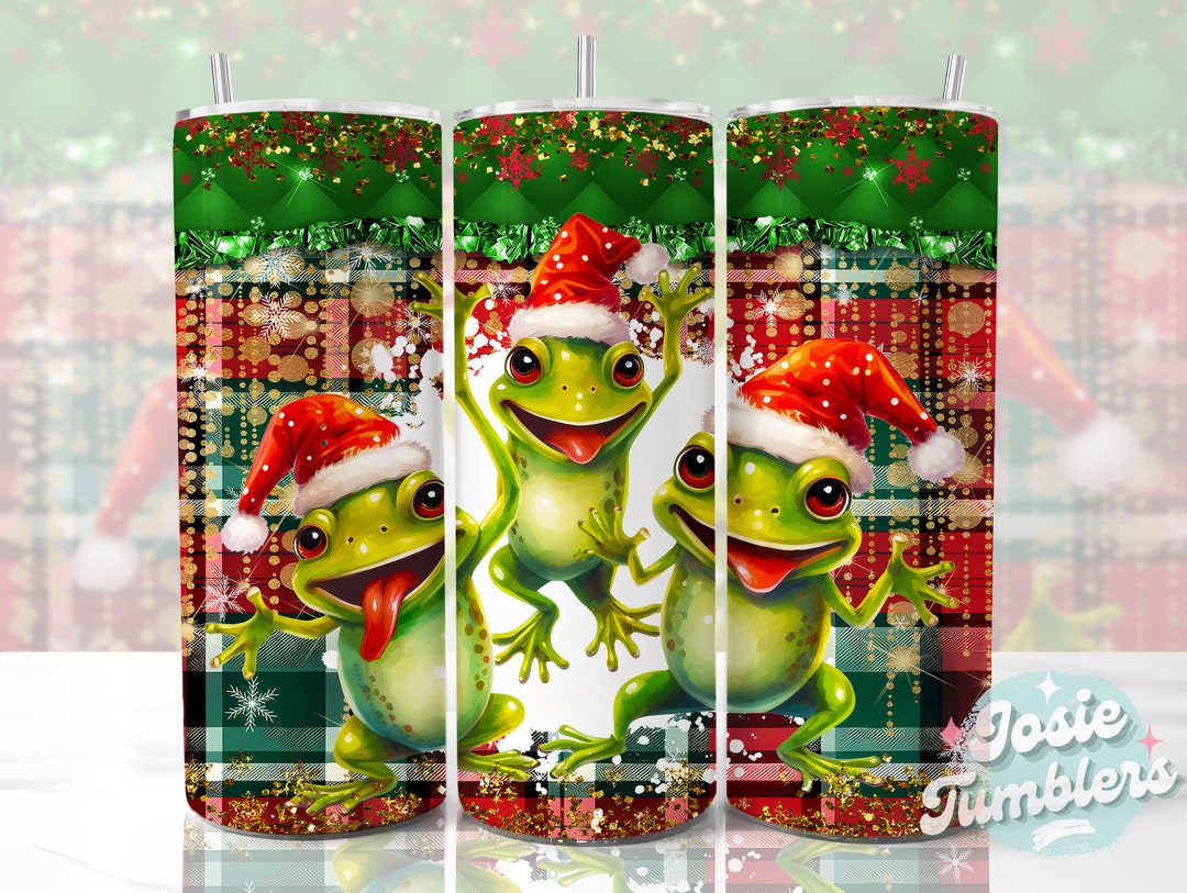 Christmas Frogs Tumbler Wrap Png Tumbler Sublimation Design 20oz Skinny ...