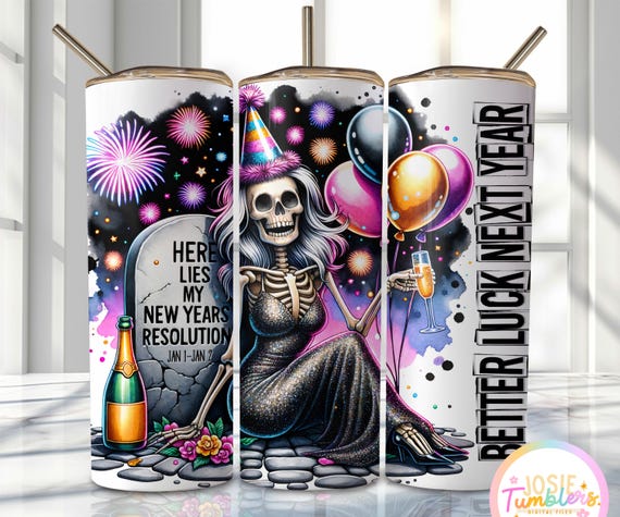 Funny New Year Tumbler Wrap, 20oz Skinny Sublimation Tumbler Design, Happy New Year Sublimation Wrap Png, Funny Tumbler PNG Wrap Designs